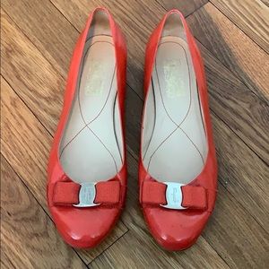 Coral Ferragamo flats
